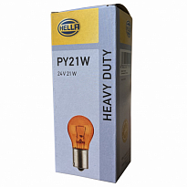 Автолампа HELLA PY21W BAU15s 24V желтая 8GA006841-241